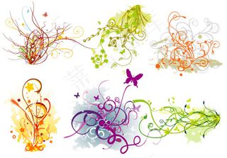 藤蔓花纹矢量素材