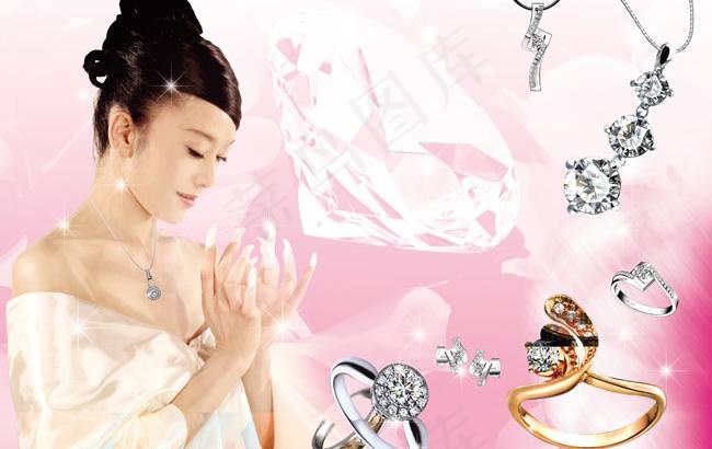 美女与珠宝图片素材