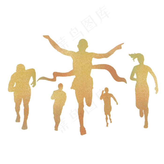 奔跑冲刺黄色免抠元素