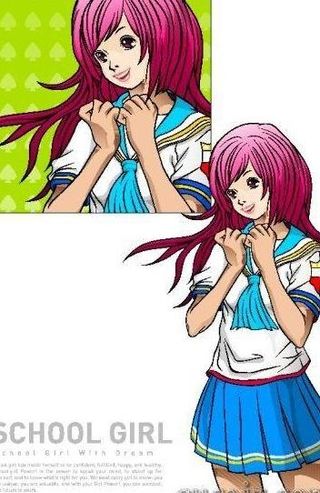 校园美女矢量图