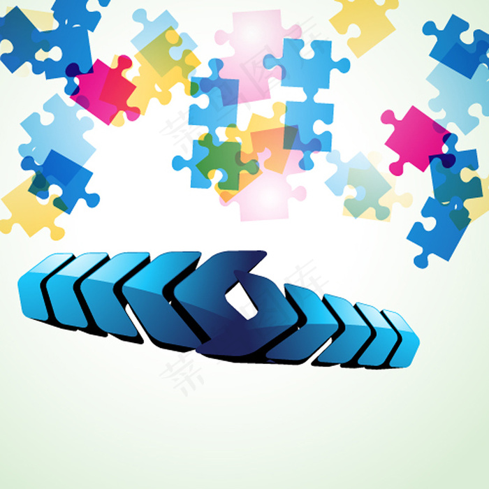 缤纷色彩创意拼图背景矢量素材