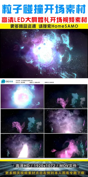 开场非常棒粒子碰撞LED婚礼开场视...