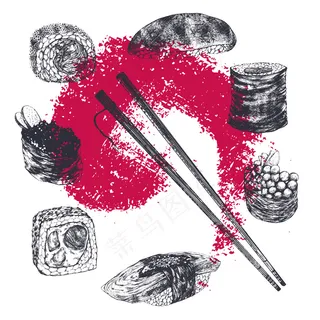 寿司插图矢量图