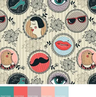 复古印花素材图片