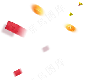 红包和钱币效果,免抠元素