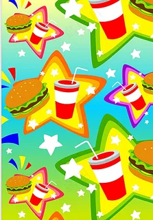 矢量卡通午餐背景素材图片