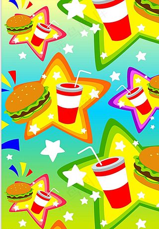 矢量卡通午餐背景素材图片