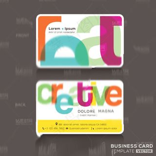 卡通英文字母时尚简约名片设计