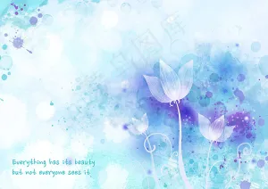 手绘淡雅紫色花朵水彩插画设计