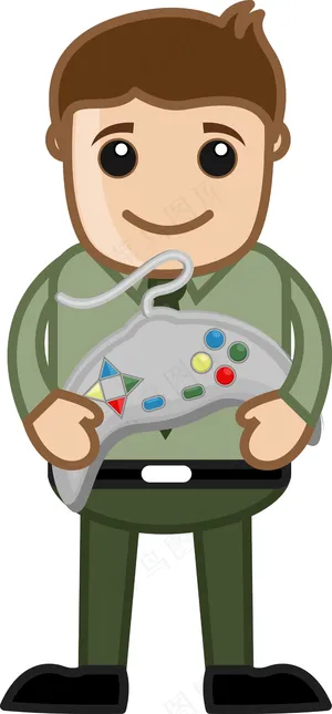 玩视频游戏的概念-办公人物插画矢量
