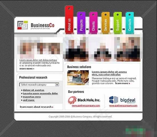 调皮灰色背景商务模板