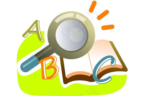 字母卡通书本素材