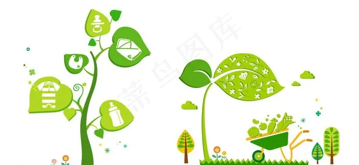 绿色图片ai矢量模版下载