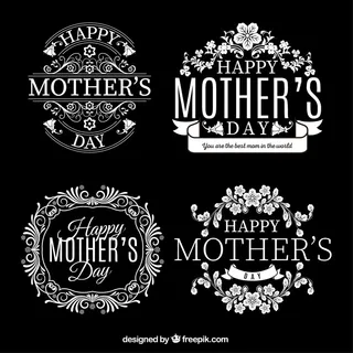 母亲节的复古徽章