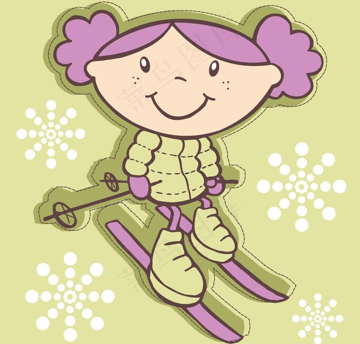 滑雪图片ai矢量模版下载