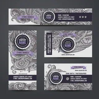 花纹名片创意设计矢量素材