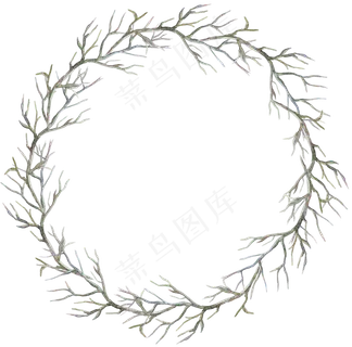 水彩花朵花卉花环花束婚庆免扣设计元...