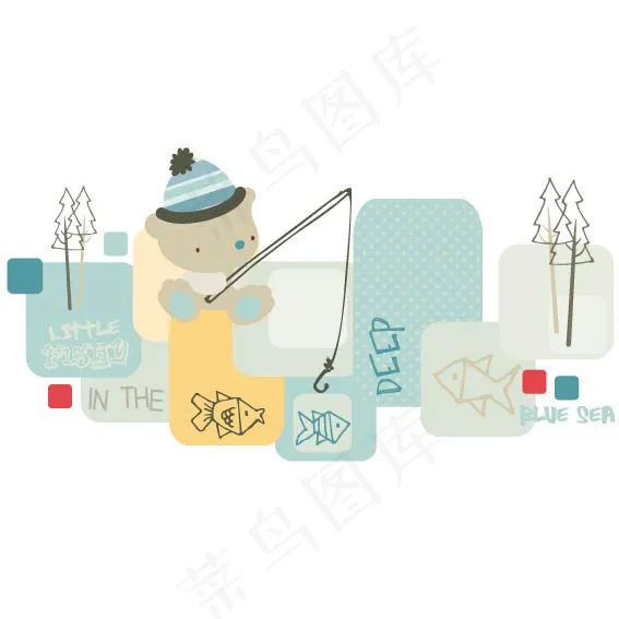 印花矢量图 婴童 T恤印花图案 色...