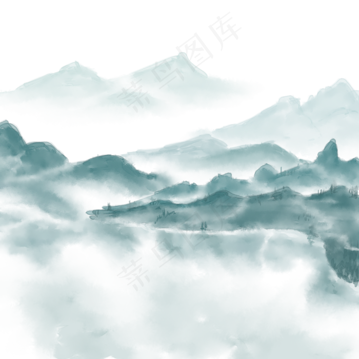 中国风山水水墨高山茂密丛林中国风山水水墨高山茂密丛林