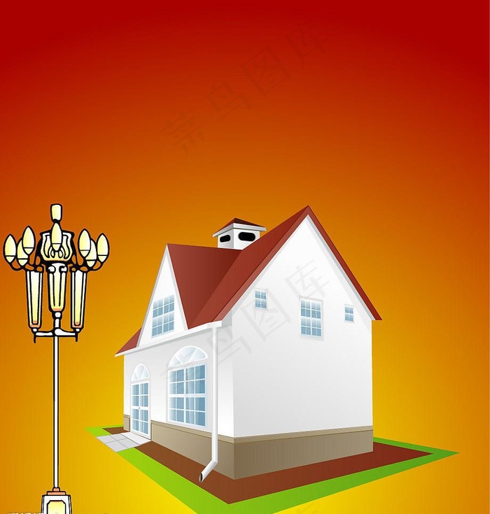 欧式房子矢量素材图片