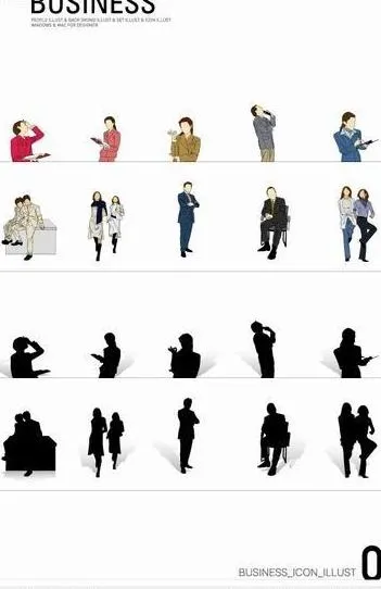 韩国商务办公人物各种姿态矢量图15...ai矢量模版下载