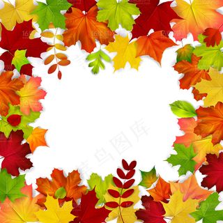 秋天枫叶花纹边框装饰矢量素材
