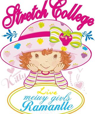 女孩卡通插画戴帽子的