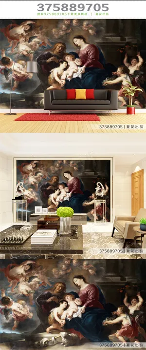 西方人物油画餐厅装饰背景墙 西方人物油画餐厅装饰背景墙