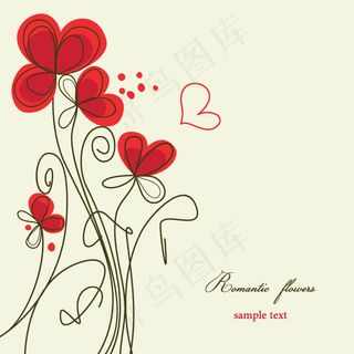 时尚手绘花朵矢量素材-3