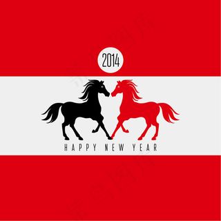 2014双马新年海报矢量素材
