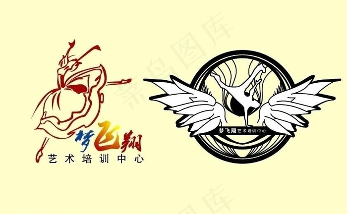 梦飞翔舞蹈培训中心logo图片ai矢量模版下载