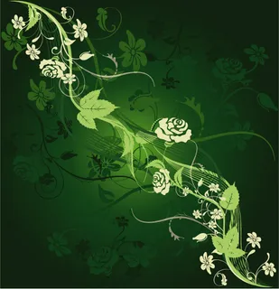 花枝招展绿色背景