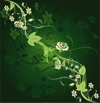 花枝招展绿色背景