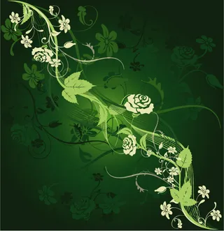 花枝招展绿色背景