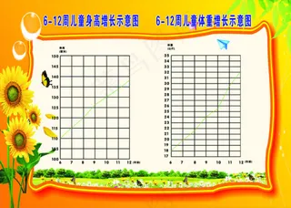 6-12周儿童身高体重增长示意图