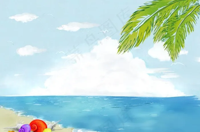 海边卡通素材图片