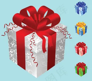 彩色礼品包装矢量素材