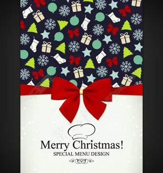 圣诞西餐厅菜单封面图片