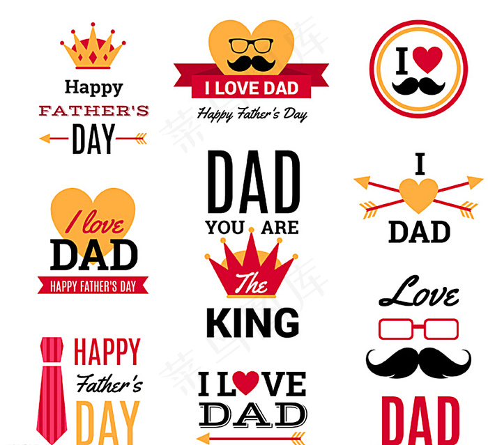 彩色父亲节 标签图片