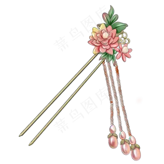 中国古风莲花步摇中国古风莲花步摇