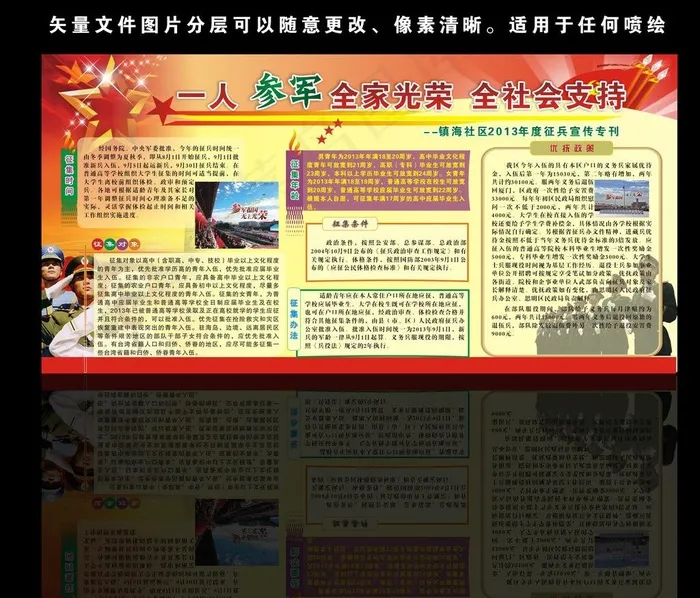 征兵宣传栏图片cdr矢量模版下载