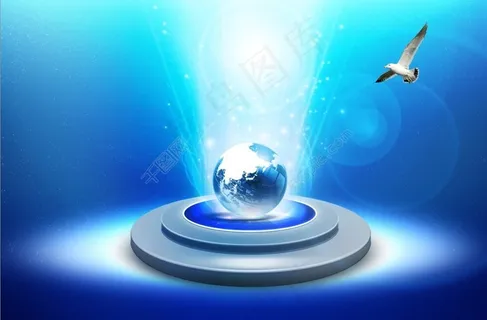 高精度蓝色科技炫彩光线背景