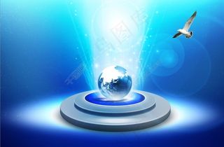 高精度蓝色科技炫彩光线背景