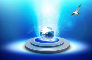 高精度蓝色科技炫彩光线背景