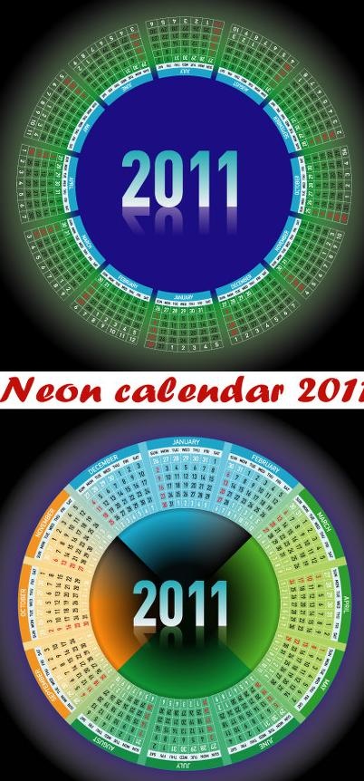 2011年圆形排列日历矢量素材