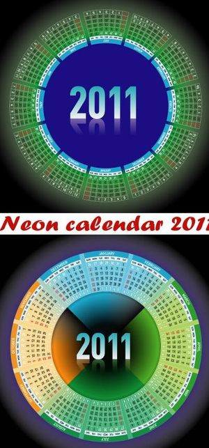 2011年圆形排列日历矢量素材