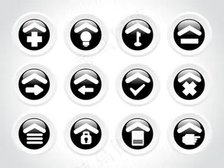 黑色圆形图标多用