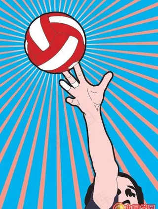 一款别具特色的排球运动矢量素材