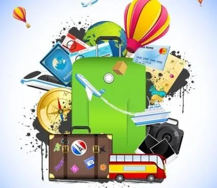 设计元素矢量的旅行方式eps,ai矢量模版下载