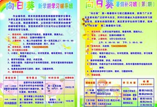 向日葵补习班宣传画图片